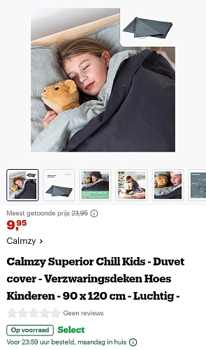 Hoes voor kinder verzwaringsdeken